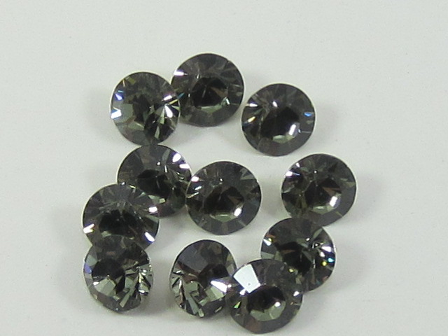 pp14 (2.0-2.1mm) 1 Gross BLACK DIAMOND POINTED BACK European Rhinestones